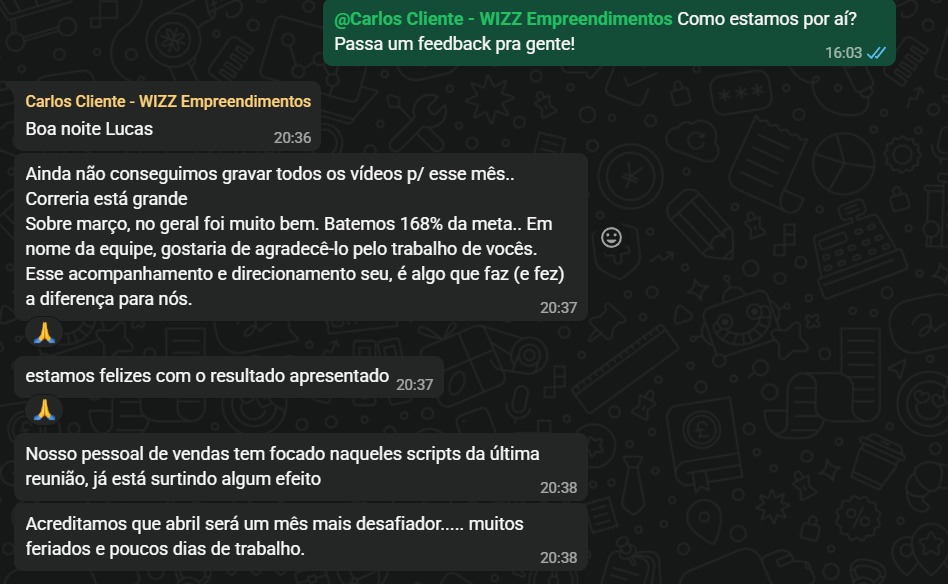 Feedback de Carlos — WIZZ Empreendimentos