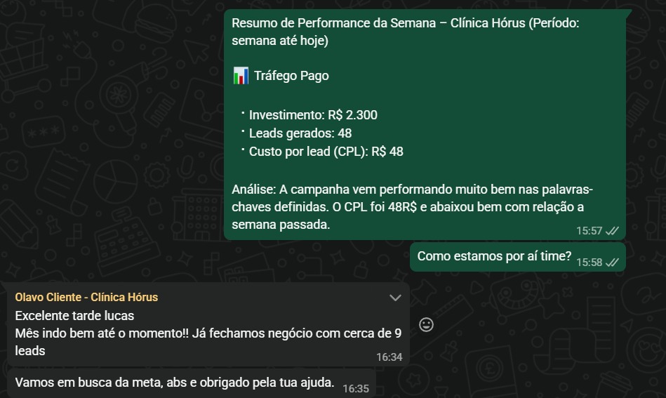 Feedback de Olavo — Clínica Hórus